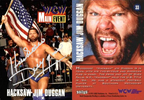 Jim Duggan SIGNED 1995 WCW Main Event Card
